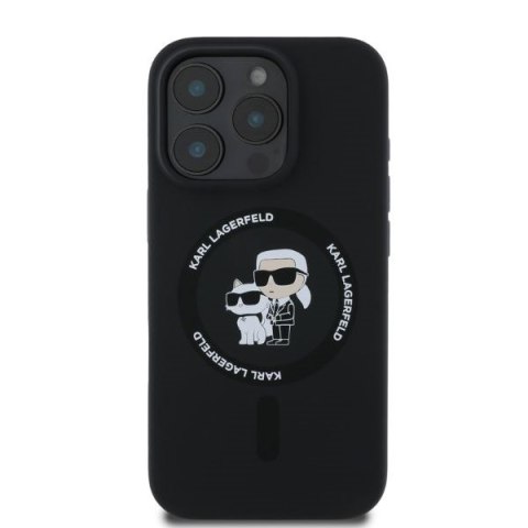 Karl Lagerfeld KLHMP16XSCMKCRHK iPhone 16 Pro Max 6.9" czarny/black hardcase Silicone KC Heads Ring MagSafe