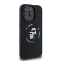 Karl Lagerfeld KLHMP16LSCMKCRHK iPhone 16 Pro 6.3" czarny/black hardcase Silicone KC Heads Ring MagSafe