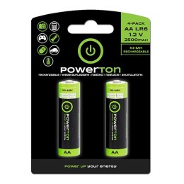 Baterie Ni-MH, AA ładowarka, 1.2V, 2500mAh, Powerton, box, 10x2-pack, PROMO 2-pack 9+1 (18+2 szt)