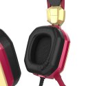 E-Blue IRON MAN EHS908, Gaming Headset, słuchawki z mikrofonem, regulacja głośności, czerwona, 2x 3.5 mm jack + USB