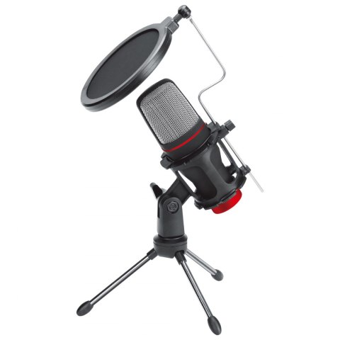 Marvo, mikrofon streamingowy / studyjny MIC-02, bez regulacji głośności, czarny, na trójnogu