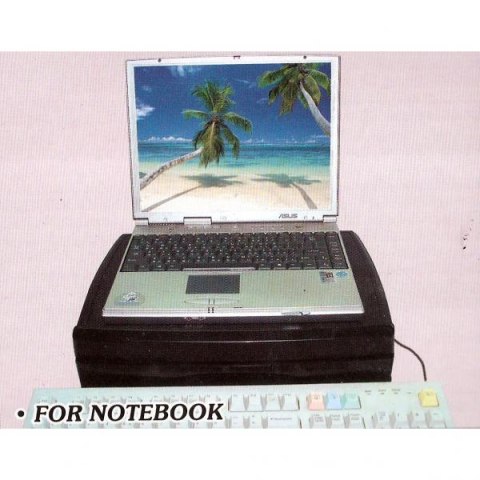 Podstawa pod notebook, regulowany, z wentylatorem, czarno-srebrny, 2 szufladki