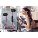 Powerton słuchawki bluetooth W2, s magnetickým uchycením, mikrofon, regulacja głośności, czarno-srebrna, sport typ bluetooth