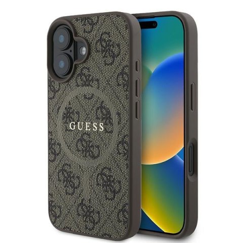 Guess GUHMP16MG4GFRW iPhone 16 Plus 6.7" brązowy/brown hardcase 4G Ring Classic Logo MagSafe