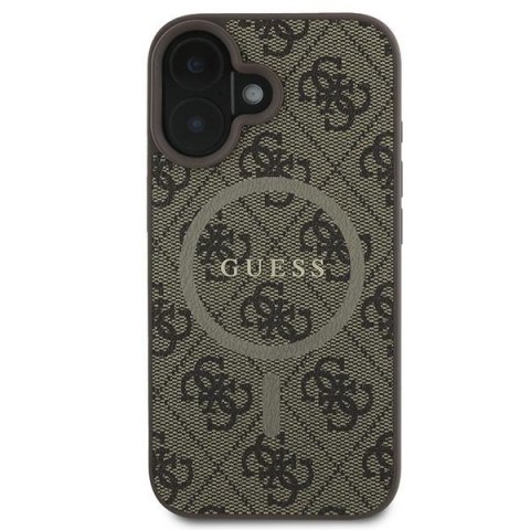 Guess GUHMP16MG4GFRW iPhone 16 Plus 6.7" brązowy/brown hardcase 4G Ring Classic Logo MagSafe
