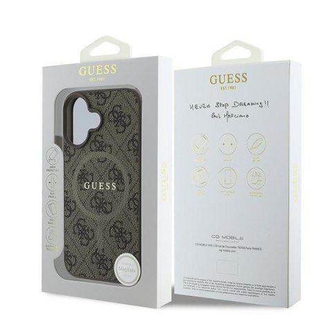 Guess GUHMP16MG4GFRW iPhone 16 Plus 6.7" brązowy/brown hardcase 4G Ring Classic Logo MagSafe