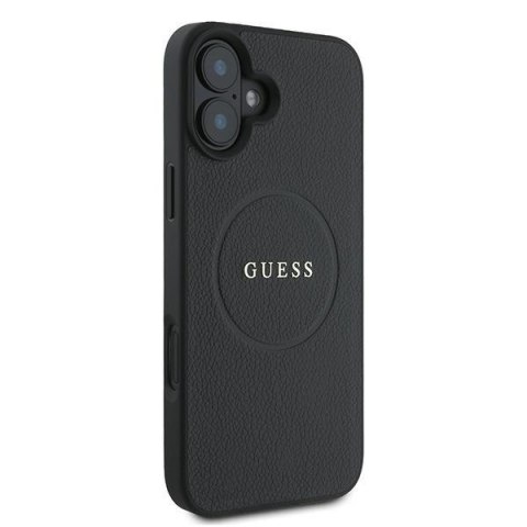 Guess GUHMP16MPGHSMMK iPhone 16 Plus 6.7" czarny/black hardcase Grained Gold Ring MagSafe