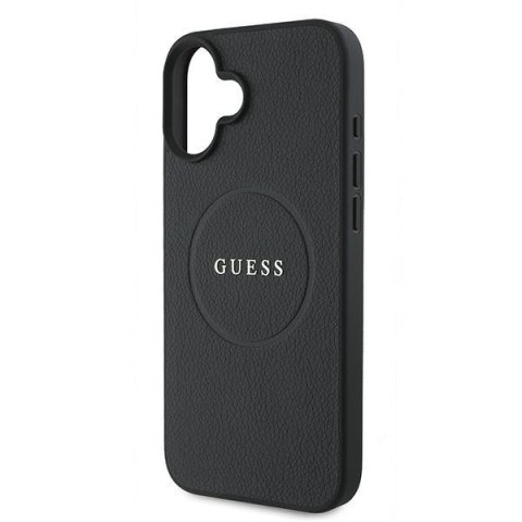 Guess GUHMP16MPGHSMMK iPhone 16 Plus 6.7" czarny/black hardcase Grained Gold Ring MagSafe