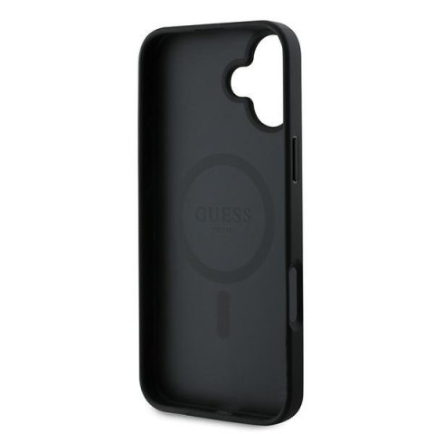 Guess GUHMP16MPGHSMMK iPhone 16 Plus 6.7" czarny/black hardcase Grained Gold Ring MagSafe