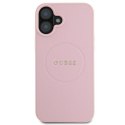 Guess GUHMP16MPGHSMMP iPhone 16 Plus 6.7" różowy/pink hardcase Grained Gold Ring MagSafe