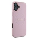 Guess GUHMP16MPGHSMMP iPhone 16 Plus 6.7" różowy/pink hardcase Grained Gold Ring MagSafe