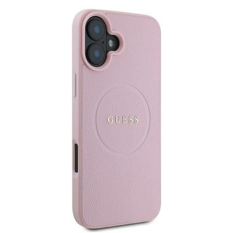 Guess GUHMP16MPGHSMMP iPhone 16 Plus 6.7" różowy/pink hardcase Grained Gold Ring MagSafe