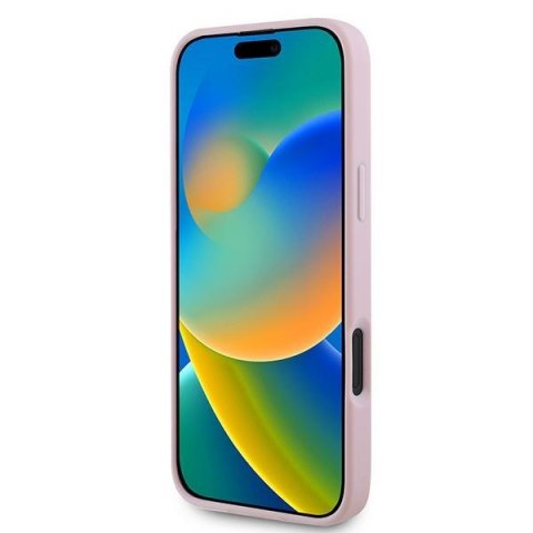 Guess GUHMP16MPGHSMMP iPhone 16 Plus 6.7" różowy/pink hardcase Grained Gold Ring MagSafe