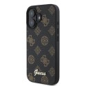 Guess GUHMP16SPGPYSK iPhone 16 6.1" czarny/black hardcase Peony Script MagSafe