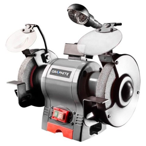 Szlifierka stołowa 59G383, przewód, 230V, 2950 obrotów na minutę, lampka oświetleniowa, Graphite