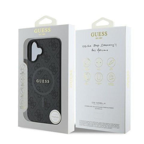 Guess GUHMP16MG4GFRK iPhone 16 Plus 6.7" czarny/black hardcase 4G Ring Classic Logo MagSafe
