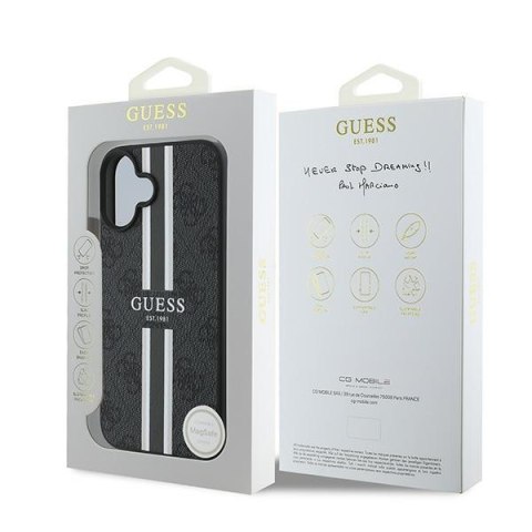 Guess GUHMP16MP4RPSK iPhone 16 Plus 6.7" czarny/black hardcase 4G Printed Stripes MagSafe