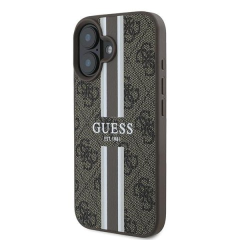 Guess GUHMP16MP4RPSW iPhone 16 Plus 6.7" brązowy/brown hardcase 4G Printed Stripes MagSafe