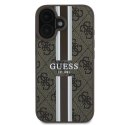 Guess GUHMP16MP4RPSW iPhone 16 Plus 6.7" brązowy/brown hardcase 4G Printed Stripes MagSafe