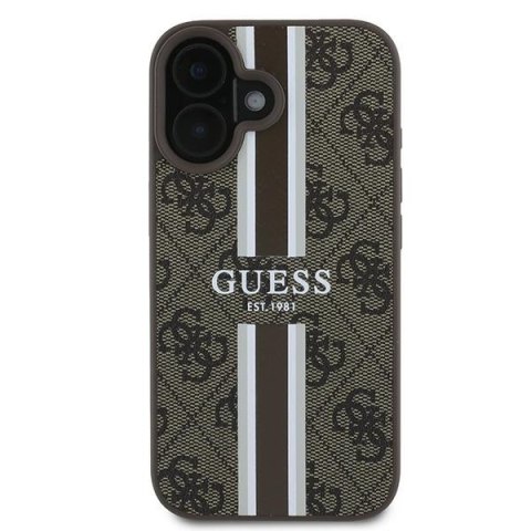 Guess GUHMP16MP4RPSW iPhone 16 Plus 6.7" brązowy/brown hardcase 4G Printed Stripes MagSafe