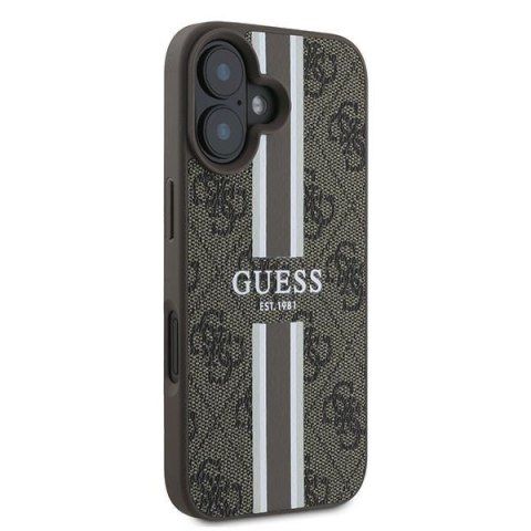 Guess GUHMP16MP4RPSW iPhone 16 Plus 6.7" brązowy/brown hardcase 4G Printed Stripes MagSafe