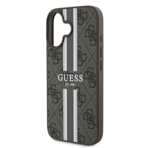 Guess GUHMP16MP4RPSW iPhone 16 Plus 6.7" brązowy/brown hardcase 4G Printed Stripes MagSafe