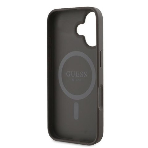 Guess GUHMP16MP4RPSW iPhone 16 Plus 6.7" brązowy/brown hardcase 4G Printed Stripes MagSafe