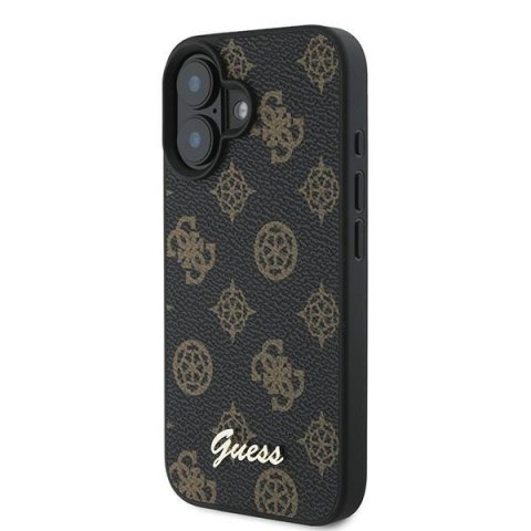 Guess GUHMP16MPGPYSK iPhone 16 Plus 6.7" czarny/black hardcase PU Peony Script MagSafe