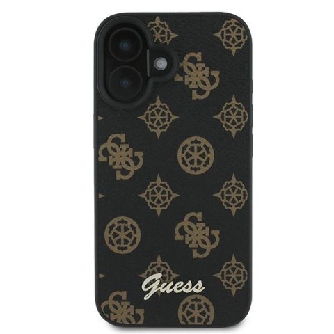 Guess GUHMP16MPGPYSK iPhone 16 Plus 6.7" czarny/black hardcase PU Peony Script MagSafe