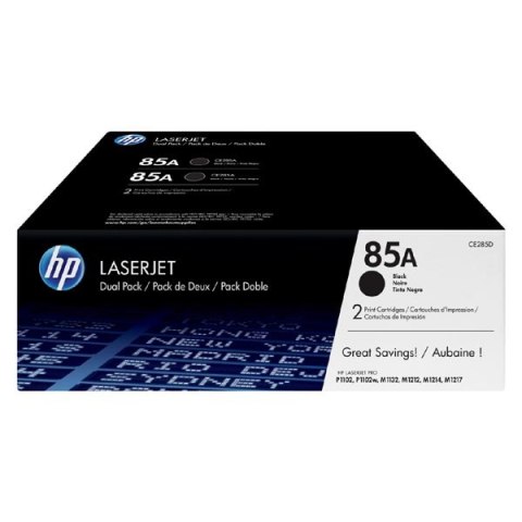 HP oryginalny toner CE285AD, black, HP 85A, HP LJ Pro M1132, M1136, M1212, M1217, P1102, P1106, dual pack, O