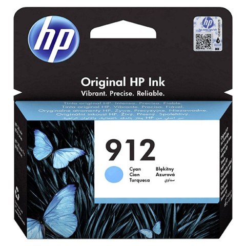 HP oryginalny ink / tusz 3YL77AE, HP 912, cyan, 315s, high capacity, HP Officejet 8012, 8013, 8014, 8015 Officejet Pro 802