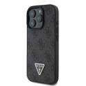 Guess GUHCP16XP4TDPK iPhone 16 Pro Max 6.9" czarny/black hardcase Leather 4G Triangle Strass MagSafe