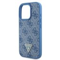 Guess GUHCP16XP4TDSCPB iPhone 16 Pro Max 6.9" niebieski/blue hardcase Leather Metal Logo Strass Crossbody