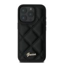 Guess GUHCP16XPSQSQSK iPhone 16 Pro Max 6.9" czarny/black hardcase Quilted Metal Logo