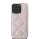 Guess GUHCP16XPSQSQSP iPhone 16 Pro Max 6.9" różowy/pink hardcase Quilted Metal Logo