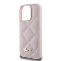 Guess GUHCP16LPSQSQSP iPhone 16 Pro 6.3" różowy/pink hardcase Quilted Metal Logo