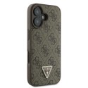 Guess GUHCP16SP4TDPW iPhone 16 6.1" brązowy/brown hardcase Leather 4G Triangle Strass MagSafe