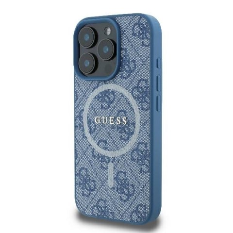 Guess GUHMP16LG4GFRB iPhone 16 Pro 6.3" niebieski/blue hardcase 4G Ring Classic Logo MagSafe