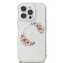 Guess GUHMP16LHFWFCT iPhone 16 Pro 6.3" przeźroczysty/transprent hardcase IML Flowers Wreath MagSafe