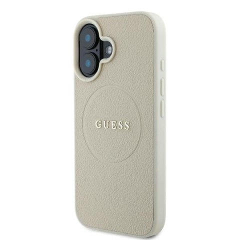 Guess GUHMP16SPGHSMME iPhone 16 6.1" beżowy/beige hardcase Grained Ring MagSafe