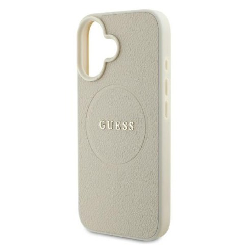 Guess GUHMP16SPGHSMME iPhone 16 6.1" beżowy/beige hardcase Grained Ring MagSafe
