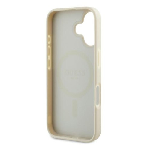 Guess GUHMP16SPGHSMME iPhone 16 6.1" beżowy/beige hardcase Grained Ring MagSafe