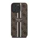 Guess GUHMP16LP4RPSW iPhone 16 Pro 6.3" brązowy/brown hardcase 4G Printed Stripes MagSafe