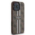 Guess GUHMP16LP4RPSW iPhone 16 Pro 6.3" brązowy/brown hardcase 4G Printed Stripes MagSafe