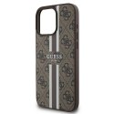 Guess GUHMP16LP4RPSW iPhone 16 Pro 6.3" brązowy/brown hardcase 4G Printed Stripes MagSafe