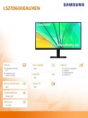 Monitor 27 cale ViewFinity S60D IPS 2560x1440 WQHD 16:9 1xHDMI 1xDP 3xUSB 3.0 5ms PinP/PbyP 100Hz HAS+PIV płaski 3YOn-Site