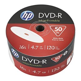 HP DVD-R, DME00070WIP-3, 50-pack, 4.7GB, 16x, 12cm, bulk, Printable, do archiwizacji danych