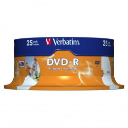 Verbatim DVD-R, 43538, DataLife PLUS, 25-pack, 4.7GB, 16x, 12cm, General, Advanced Azo+, cake box, Wide Printable, do archiwizac