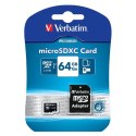 Verbatim Micro Secure Digital Card, 64GB, micro SDXC, 44084, UHS-I U1 (Class 10), z adapterm