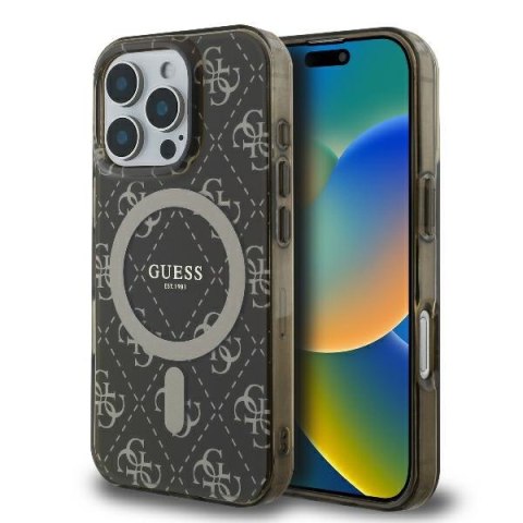 Guess GUHMP16LH4DTEW iPhone 16 Pro 6.3" brązowy/brown hardcase IML 4G Background MagSafe